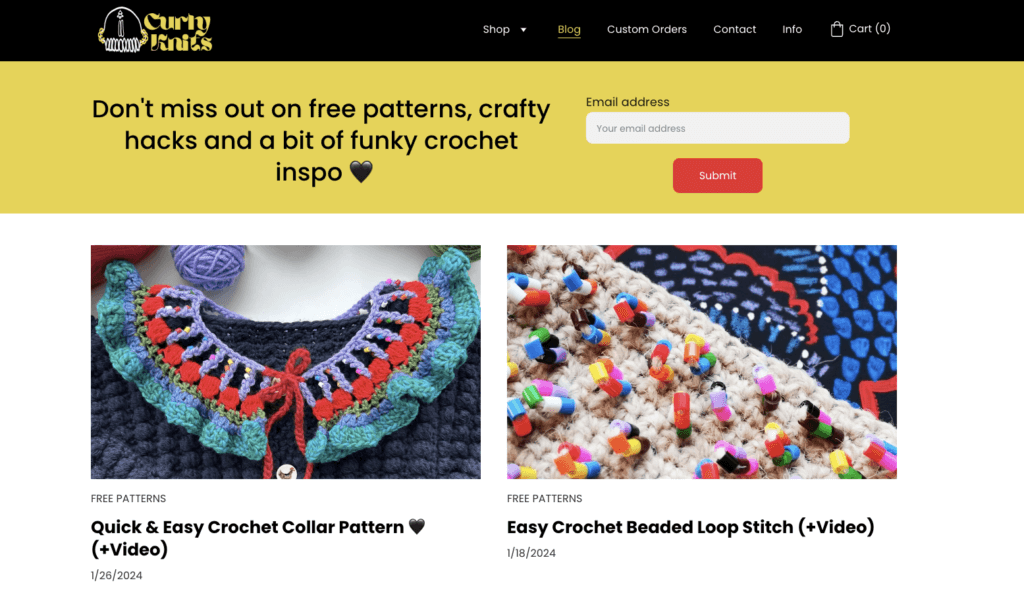 Halaman blog Curly Knits