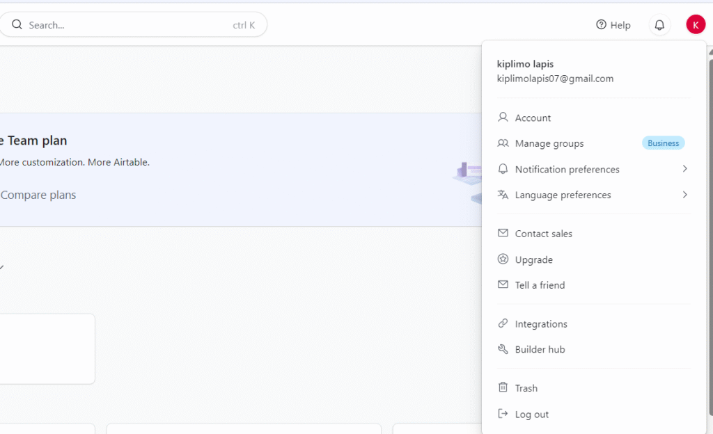 Membuat token baru di Airtable