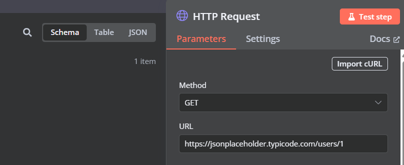 Konfigurasi node permintaan HTTP
