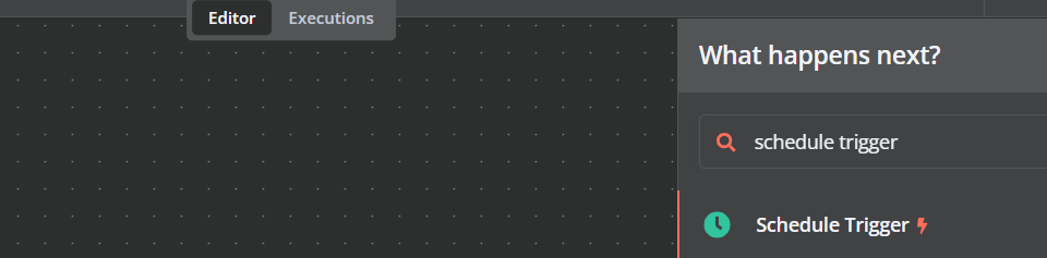 Menambahkan node Schedule Trigger ke alur kerja pencadangan dan pengarsipan di n8n