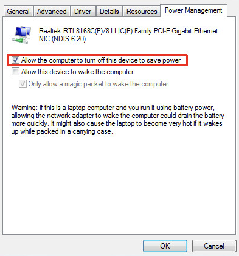 Opsi power management di windows untuk menonaktifkan mode hemat daya