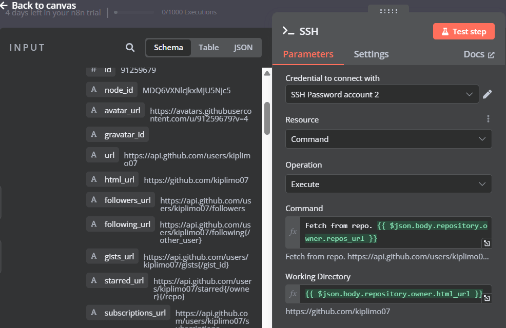Menentukan perintah deployment di node SSH