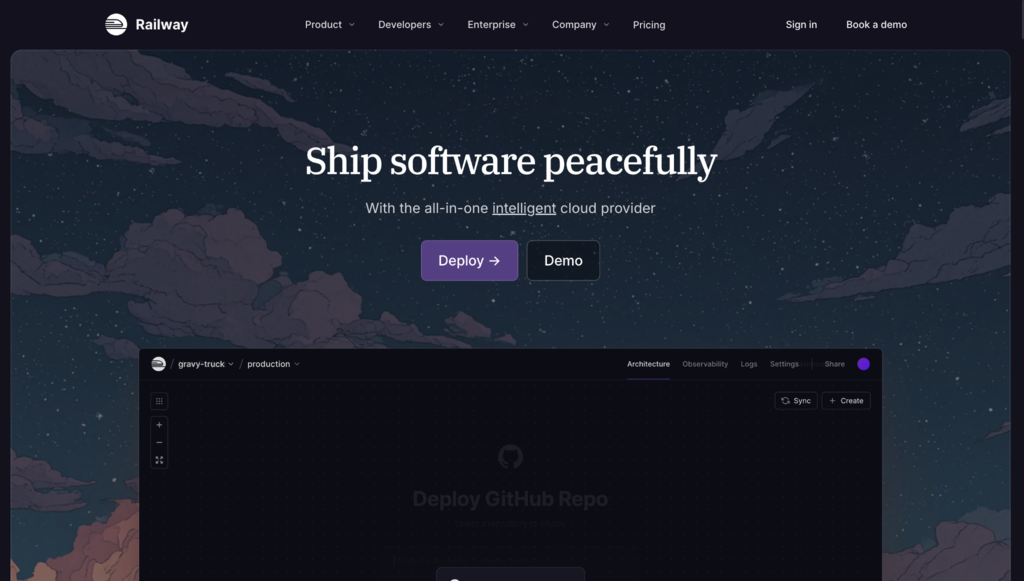 Landing page Railway