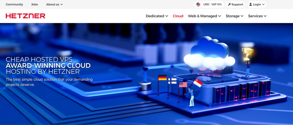 Landing page Hetzner