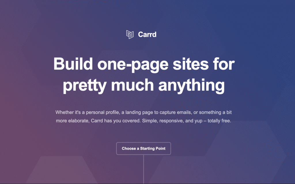 Carrd landing page