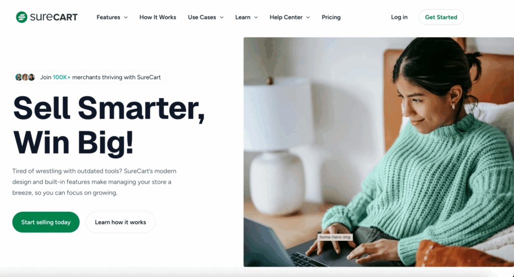 SureCart landing page