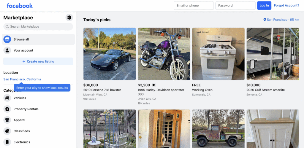 L’aspetto di Facebook Marketplace