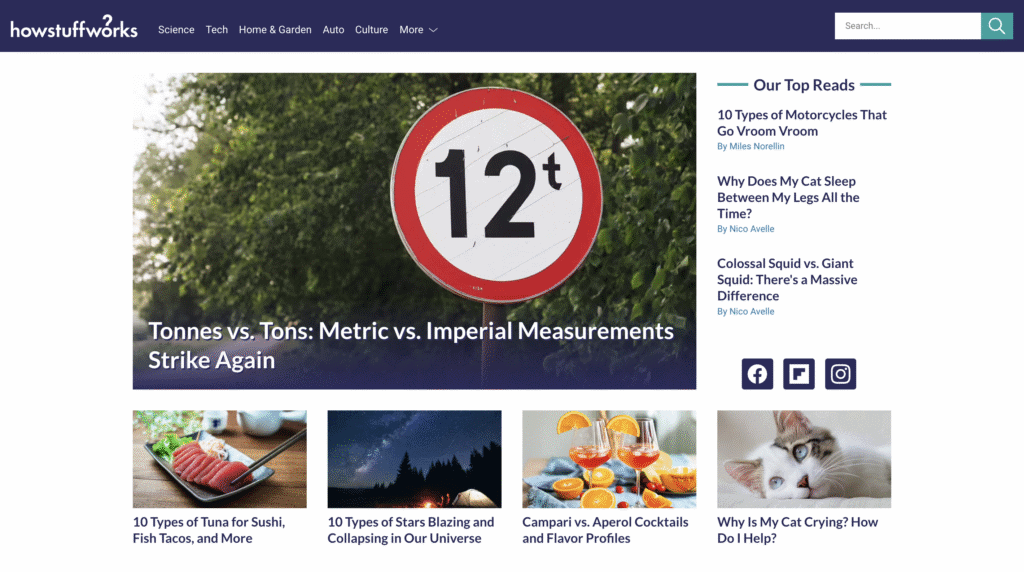 La home page del blog HowStuffWorks
