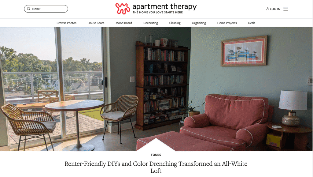 La homepage del blog di Apartment Therapy