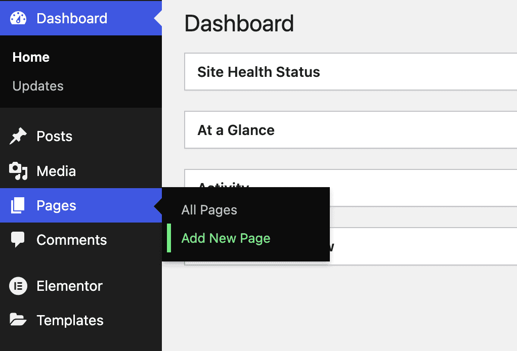 Come creare una nuova pagina in WordPress con Elementor