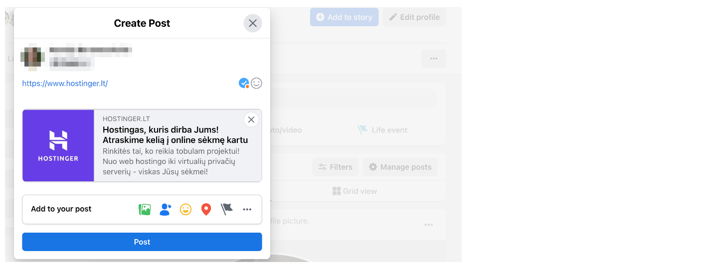 Puslapio meta pavadinimas ir aprašymas dalinantis puslapio nuoroda socialiniuose tinkluose