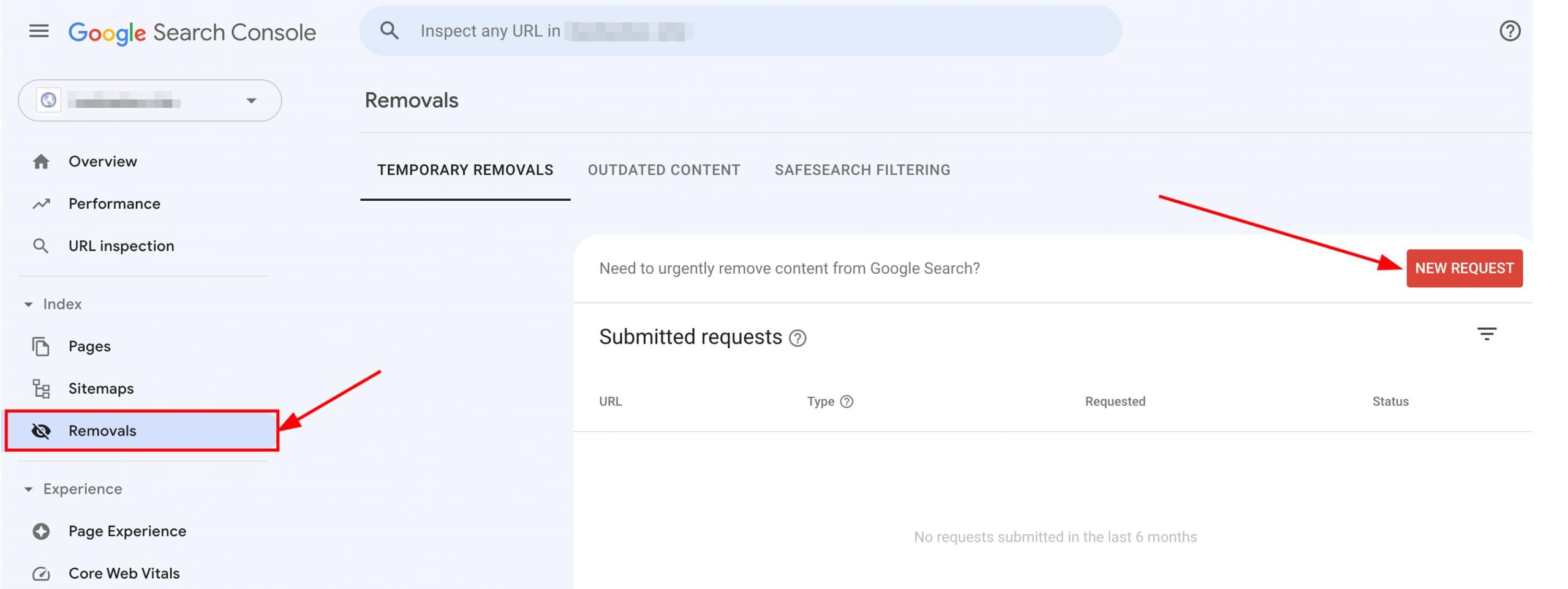 Removals Tool įrankis Google Search platformoje