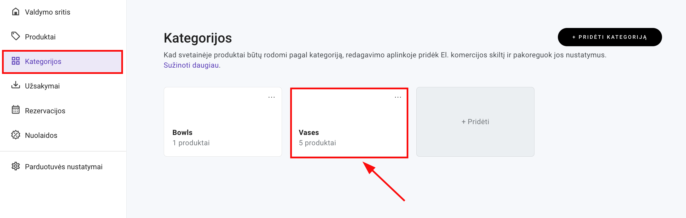 Kompiuterio pelės pagalba perstumdant produktus keičiama produktų rodymo tvarka