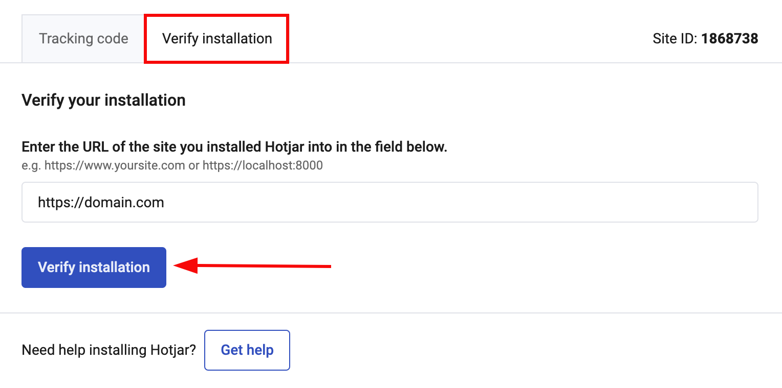 Hotjar integracijos verifikavimas