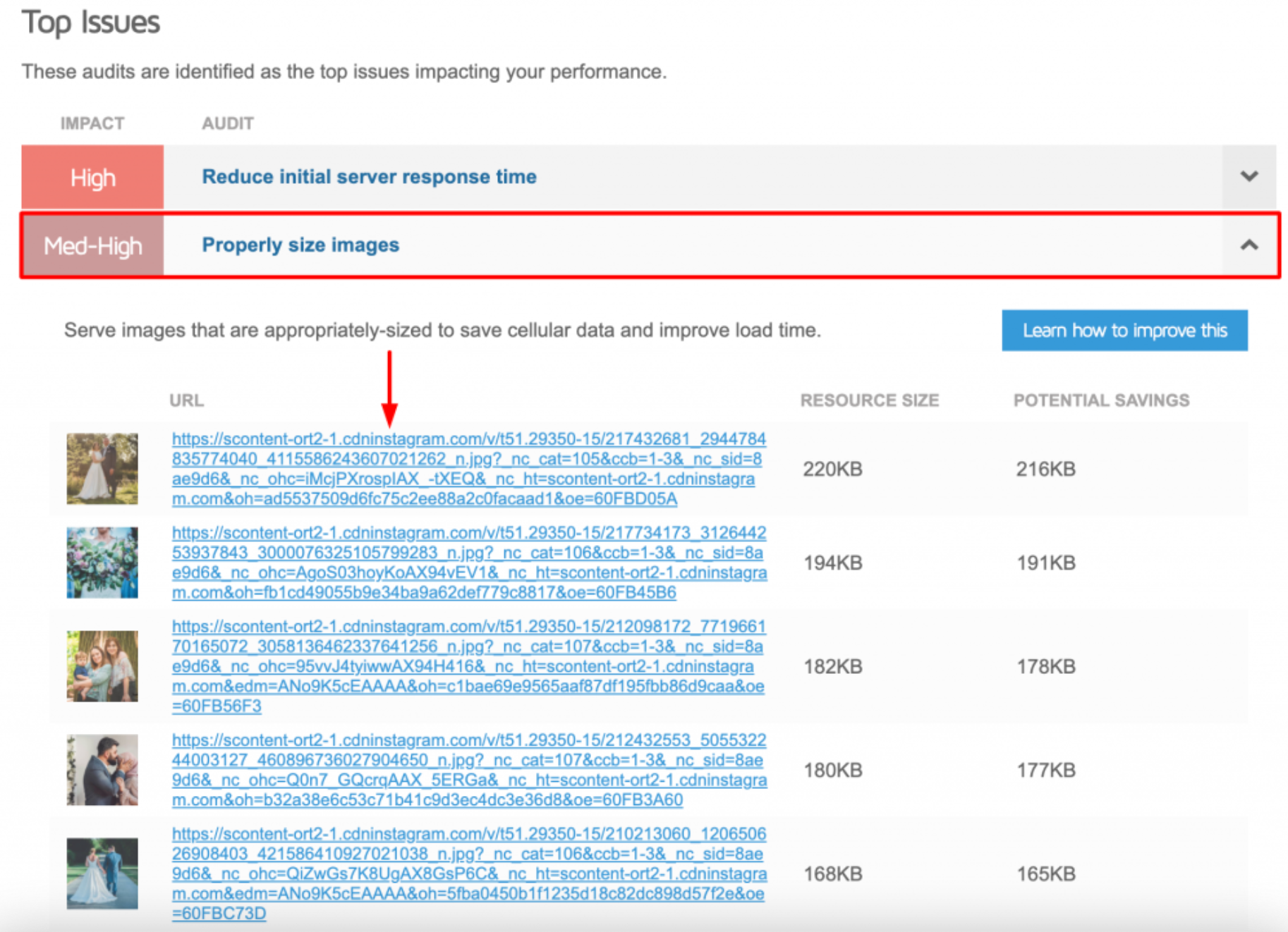 PageSpeed Insights įrankis