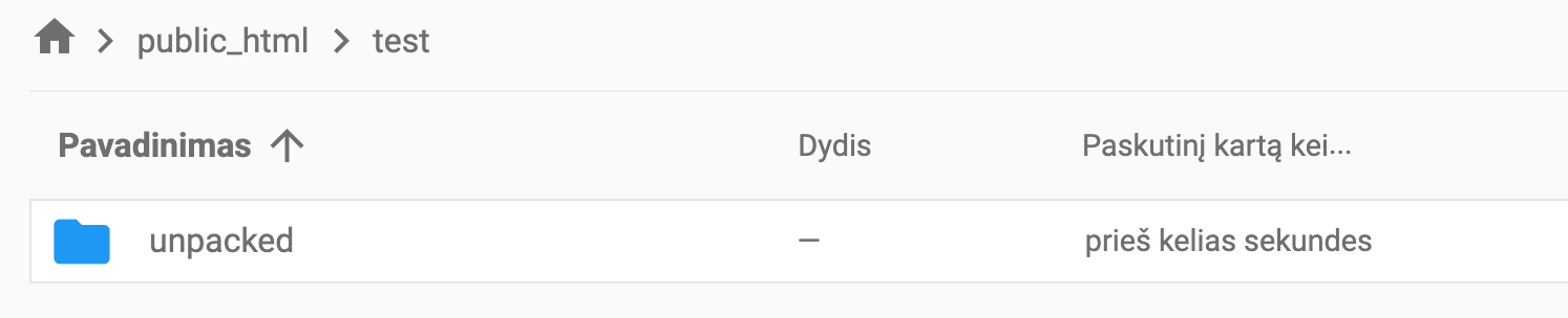 Aplankas Hostinger failų tvarkyklėje