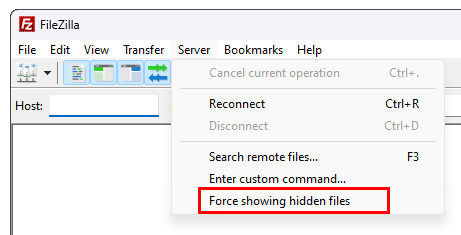 FileZilla FTP kliento nustatymai