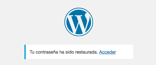 Un mensaje de cambio de contraseña exitoso.