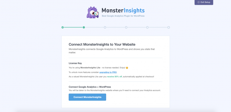 Conectando MonterInsights con su cuenta de Google Analytics