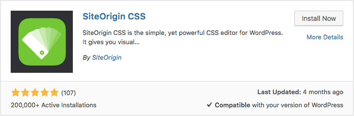 Plugin SiteOrigin CSS para wordpress