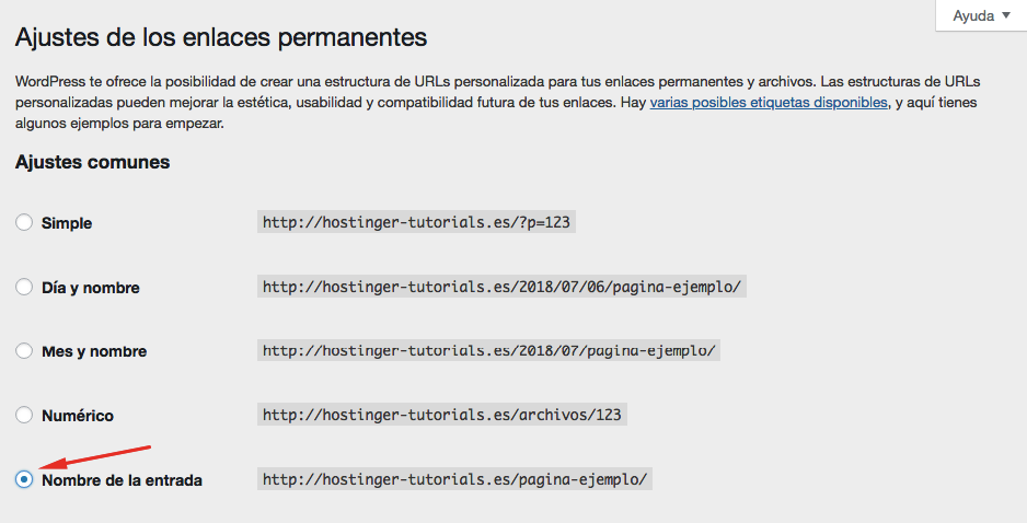 Los enlaces permanentes del sitio cambian
