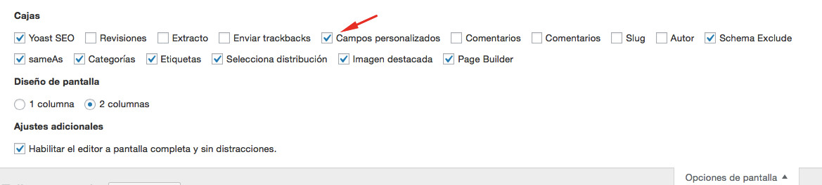 Campos personalizados en wordpress