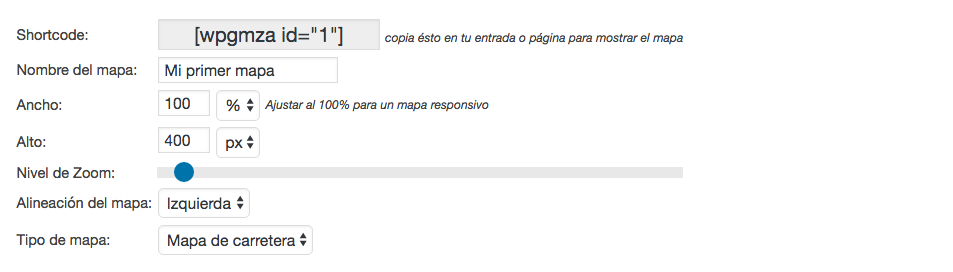 Configurando tu mapa de Google.