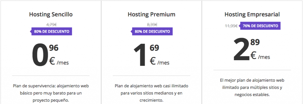 Nuestros planes de alojamiento compartido.