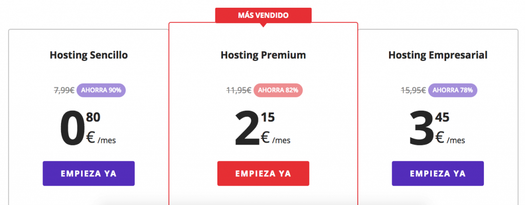 Nuestros planes de alojamiento compartido.