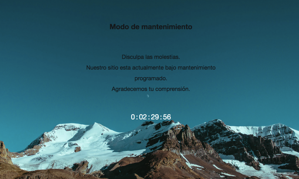 Modo mantenimiento de WordPress habilitado