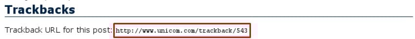 URL de trackback.