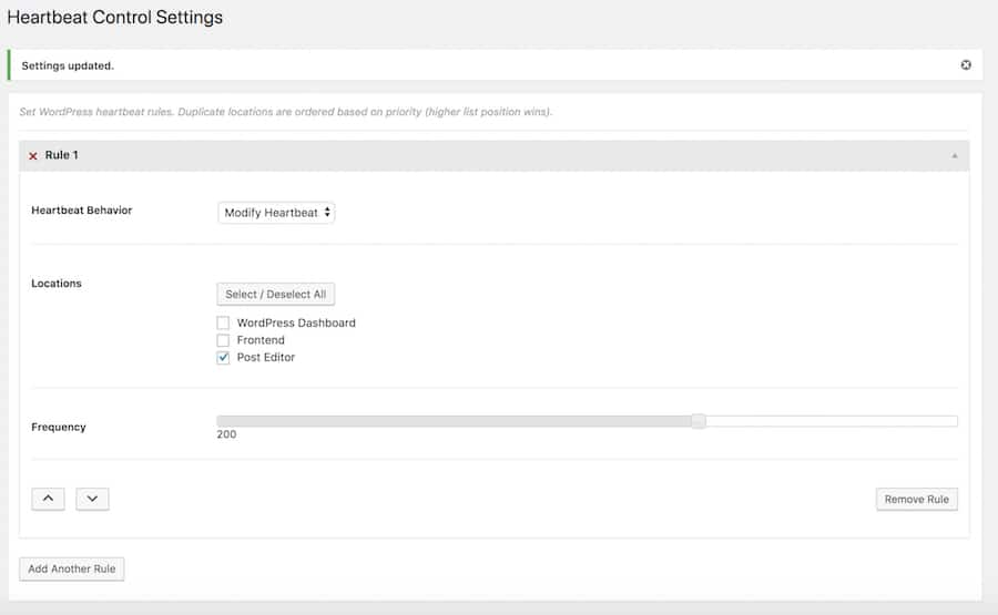 Configuración de heartbeat control