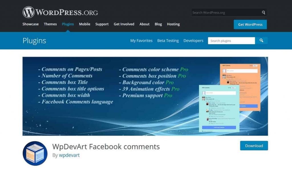 wpdevart facebook comments es un increíble complemento de comentarios de wordpress
