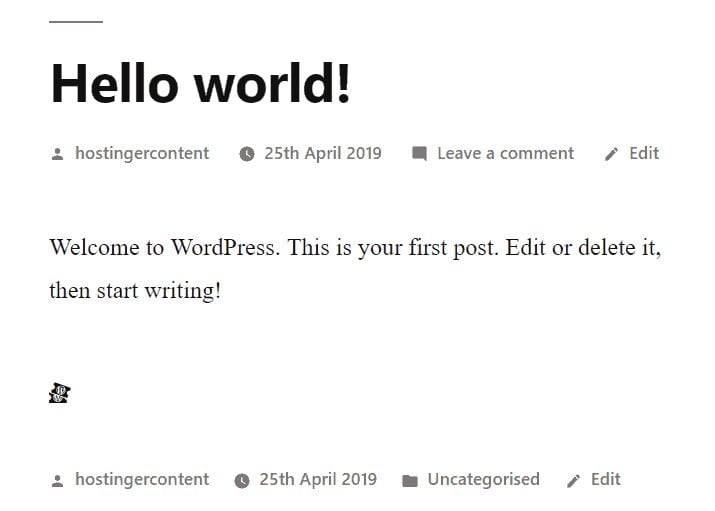 La vista previa del icono de ticket de WordPress de Dashicons en la publicación