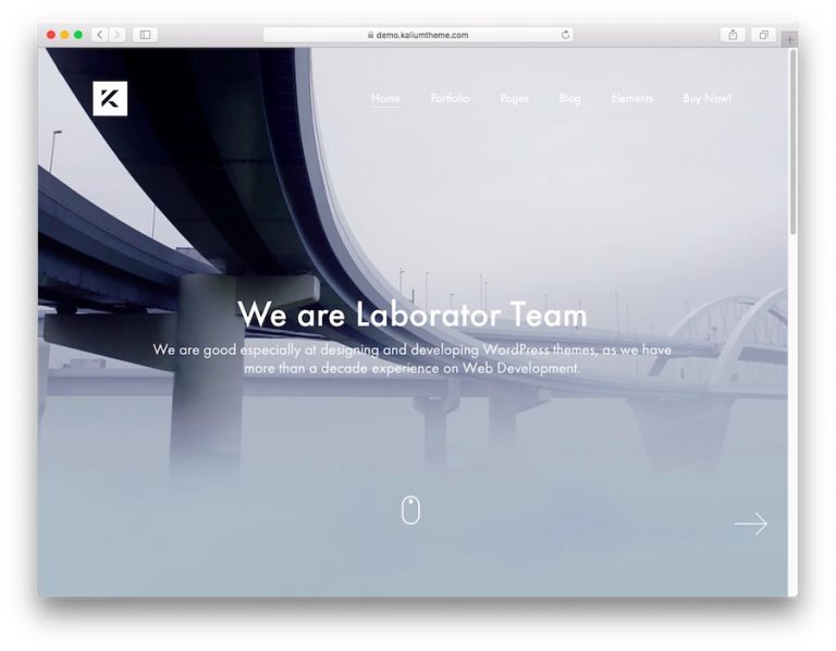 Demostración del tema Kalium WordPress para blogs