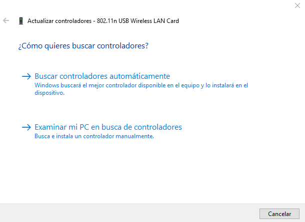 Buscar controladores automáticamente en Windows