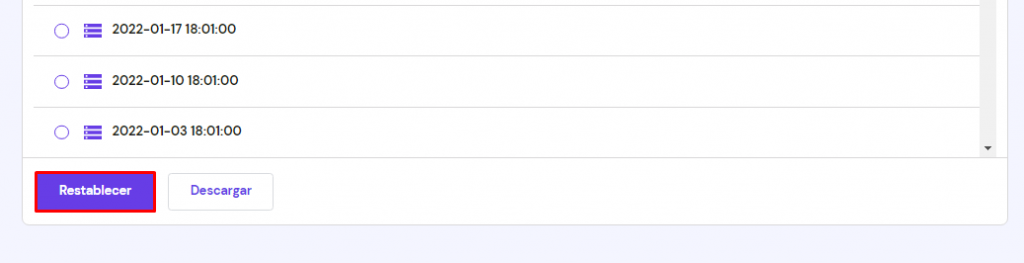Restablecer copias de seguridad