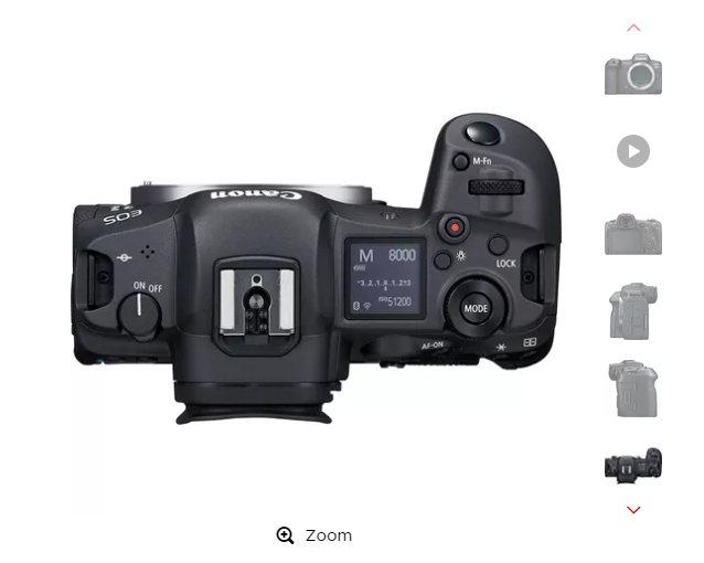 Visualización producto canon con fotos de distintos ángulos del producto