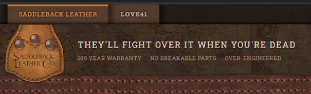 Visualización del mensaje creado por la empresa Saddleback Leather