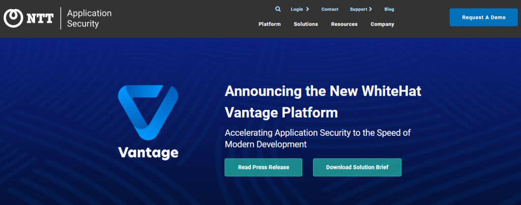 Página de inicio de WhiteHat Security