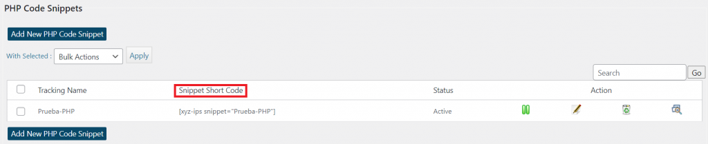 Sección para verificar el código PHP de las páginas