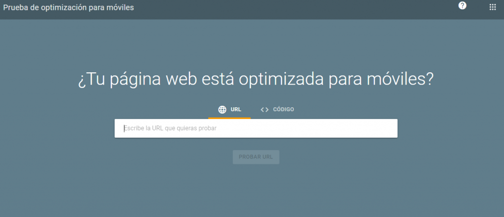 Prueba de optimización para dispositivos móviles de Google