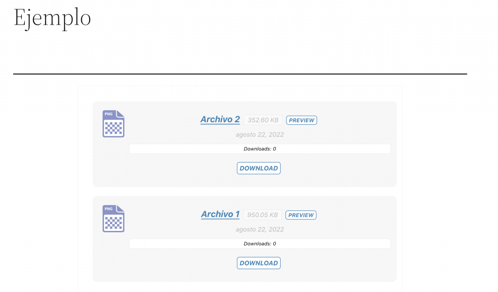 Incrustar descargas con el plugin Shared Files WordPress