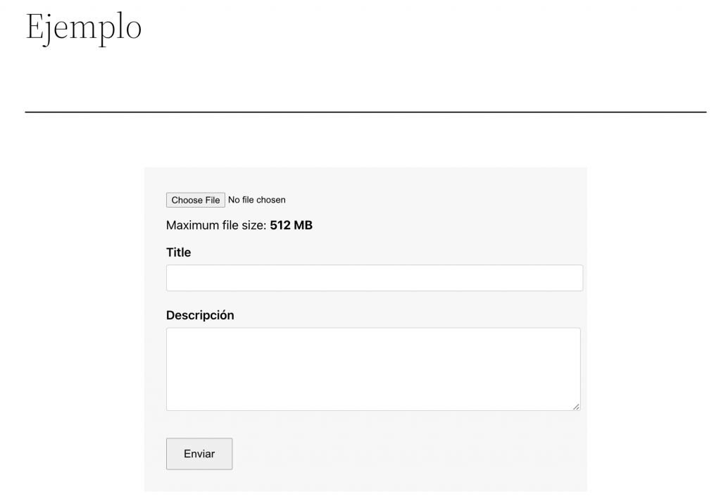 Insertar el módulo de subida de archivos con el plugin de WordPress Shared Files
