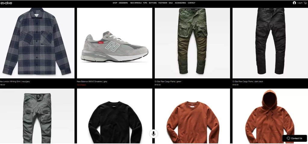 Ejemplo de varios productos con un aspecto similar, acorde a la tienda online