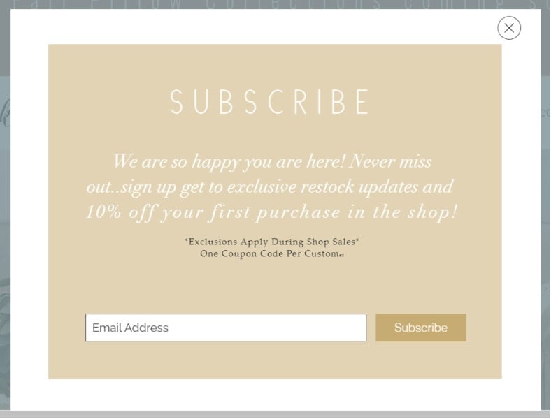 Ejemplo de banner de suscripciones para campaña de marketing