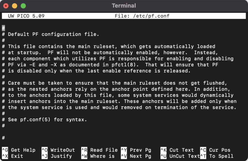 Terminal de macOS