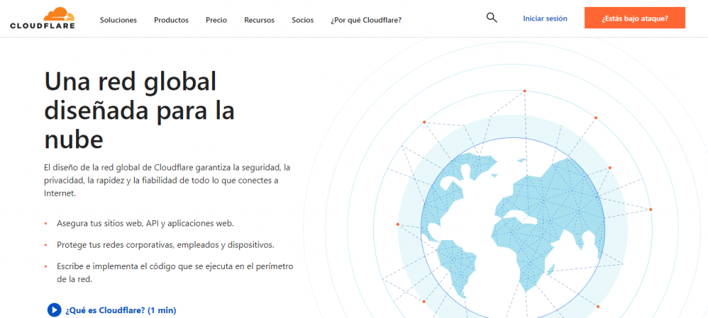 Página de inicio de Cloudflare