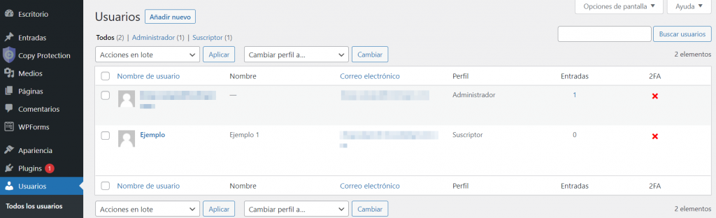 Opción para ver todos los usuarios y perfiles