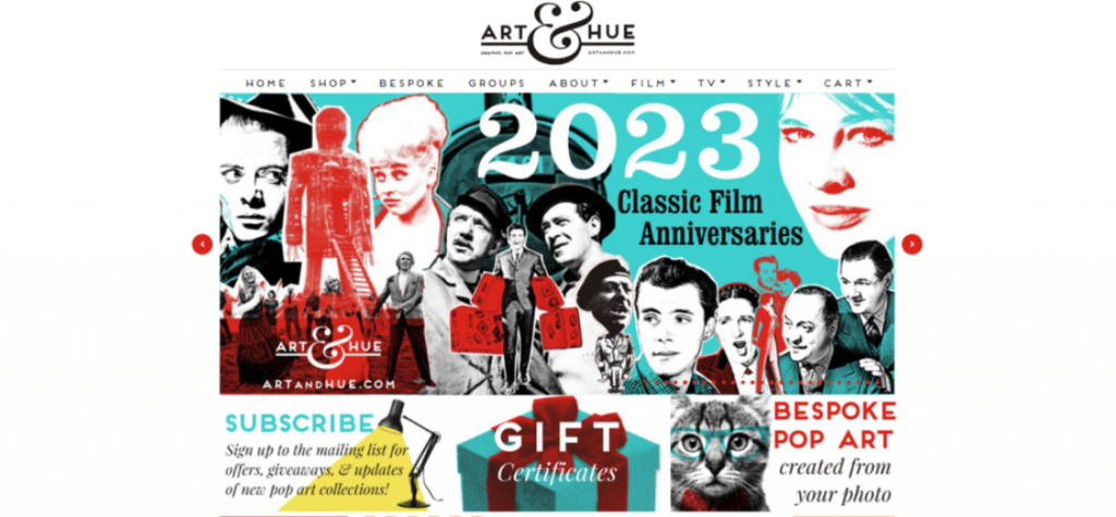 Página de inicio de Art & Hue